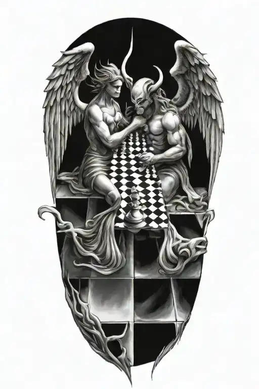 Angel And Demon Chess Board
