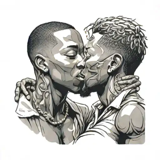 Two Black Gay Men Kissing