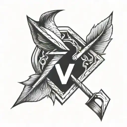 Letter V And Arrow Piercing