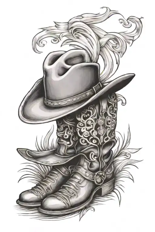 Cros S With Cowboy Hat And Boots