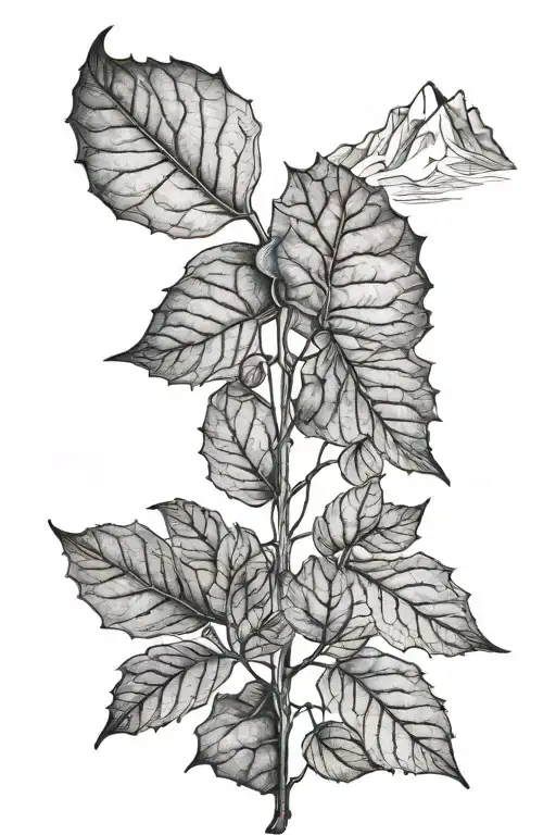 Aspen Leaf And Mountain Range