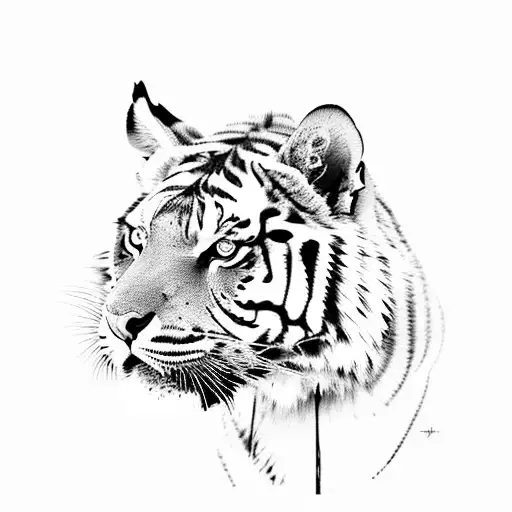 A Fierce Tiger In Military Camouflage