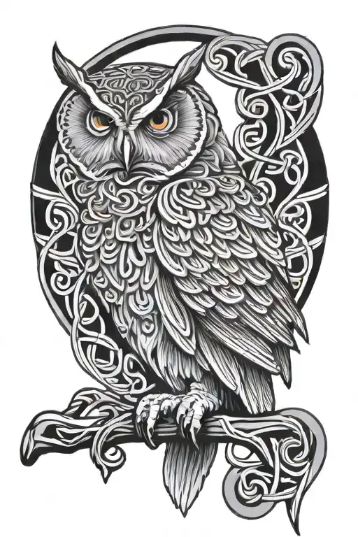 Celtic Owl Sitting