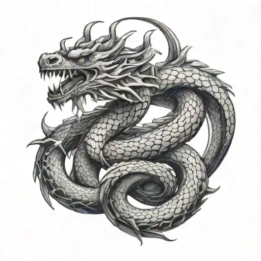 Dragon And Snake Intertwined