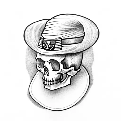 Skull With Sailor Hat