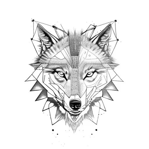 Half Wolf Half Butterfly Dopamine Symbol