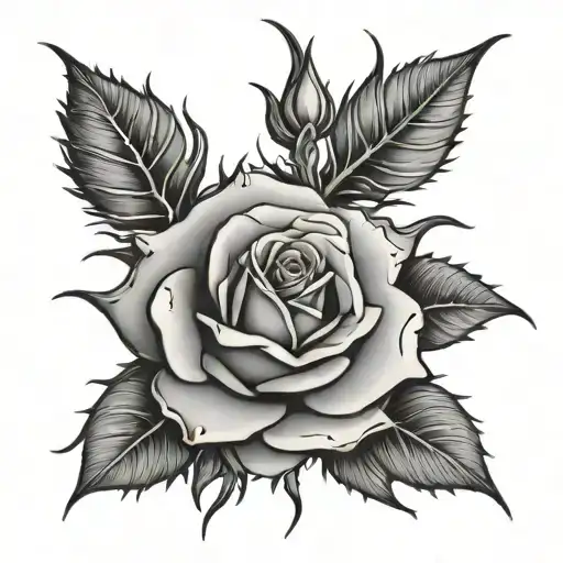 Hand Bleeding Rose With Thorns