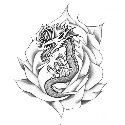 Dragon With Rose