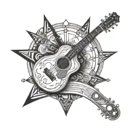 Guitar Fretboard Morphing Into A Calming Meditation Scene