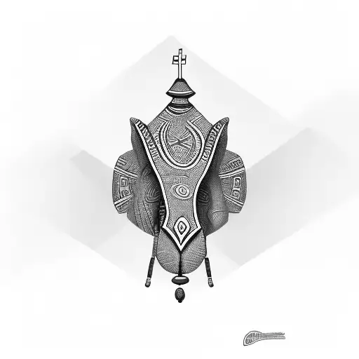 African Tribal Art From Ghana Mixed With Religious Christianiaty