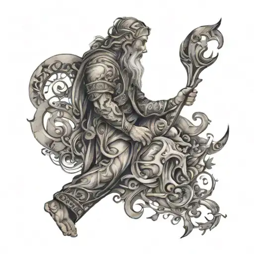 Patchwork Sleeve Of Biblical Imagery