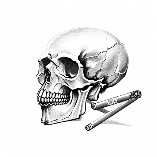 Skull With Cigarette