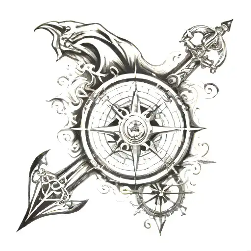 Ocean Compass With Anchor