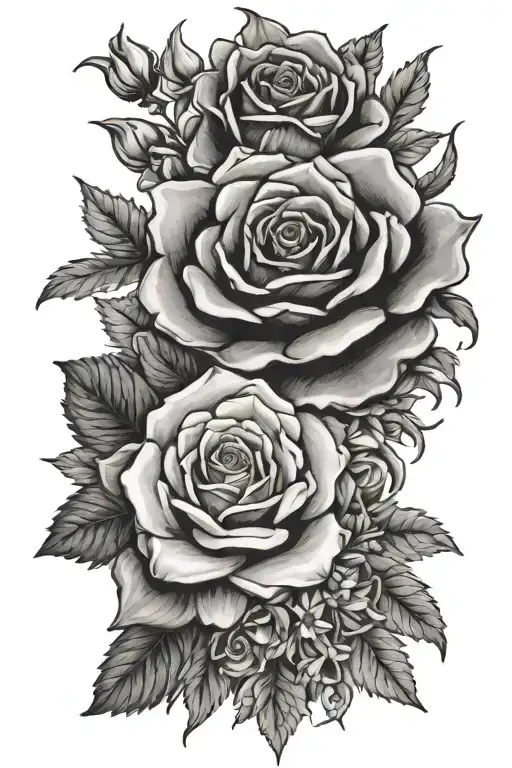 Rose And Aster Flowers