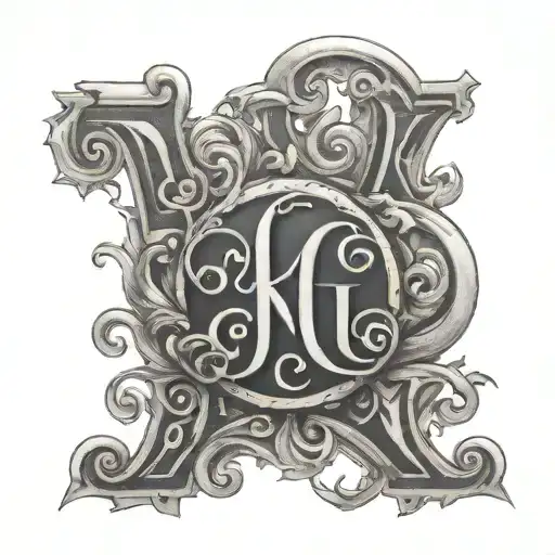 Kids Initials In One Tattoo Using Letters Vgdgc