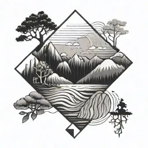 A Geometric Pattern Inspired By Hiking Trails And Ocean Waves