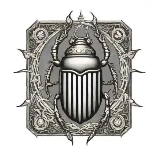 Scarab Beetle Holding Sun