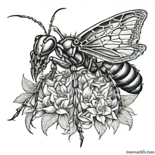 Black Spider Eating Praying Mantis