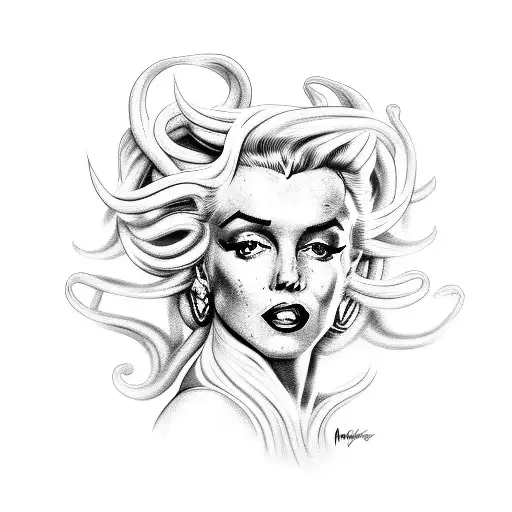 Marilyn Monroe Con Cabello De Medusa