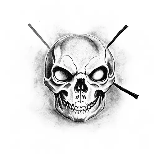 A Black And Grey Tattoo Of A Spooky Halloween-themed Meal