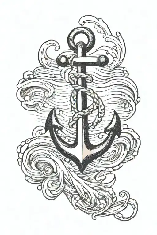 Anchor And Water Waves