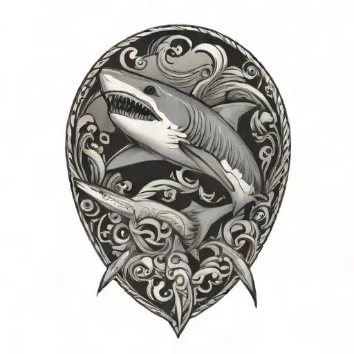 Polynesian Shark Swimming Underwater