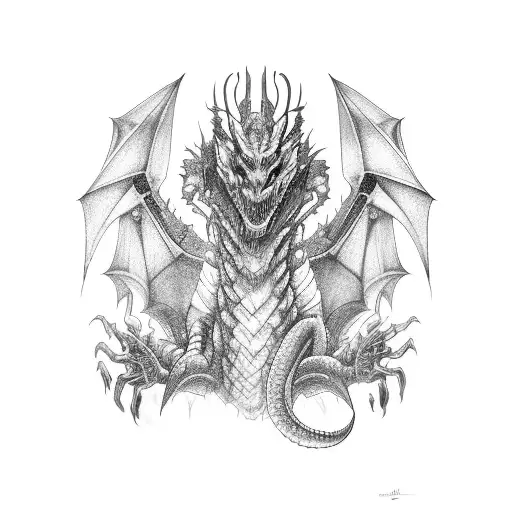 A Cybernetic Dragon Emerging From A Motherboard