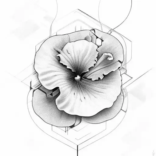 An Abstract Design Combining The Shape Of A Hibiscus Flower And The Initials Of Your Best Friend