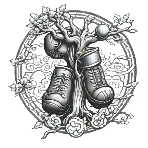 Boxing And Tree Of Life Intertwined