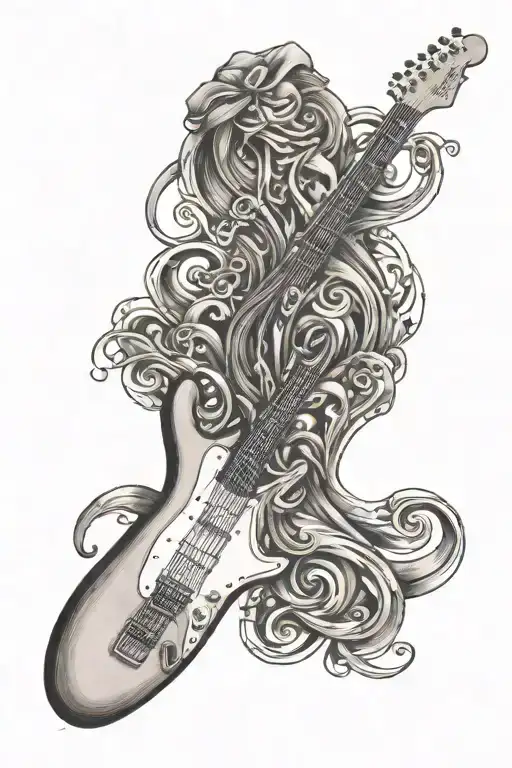 Create A Tattoo In The Shape Of A Stratocaster Guitar Made Up Of People's Names On Your Forearm