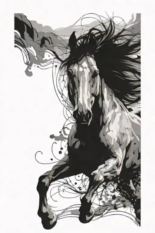 Abstract Oil Layered Painting Horse