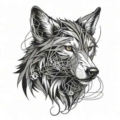 Design A Tattoo Of A Wolf Made Entirely Of Interconnected Electrical Wires