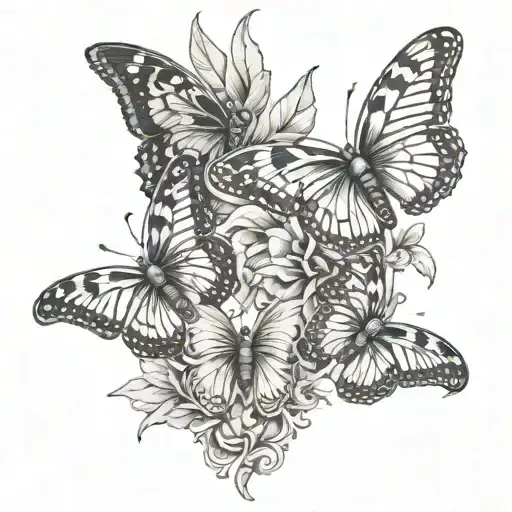 Butterflies Inside A Roman Leaf Crown