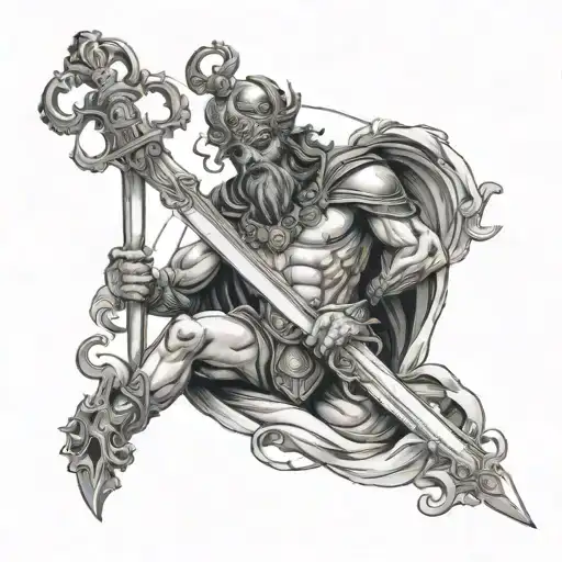 Creepy Justice God Holding Sword And Libra