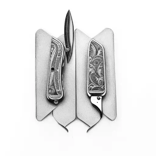 Money Clip And A Vintage Switchblade Knife