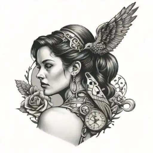 A Portrait Of Olivia O'brien With Elements Of Nursing Tools And Symbols