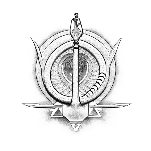 Egypt Ankh Sign With A Snake