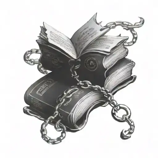 Virginchain Book Tattoo Design
