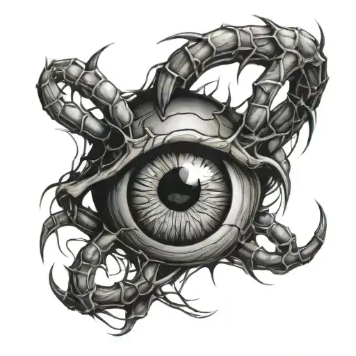 Horror Eyeball With Spider Legs