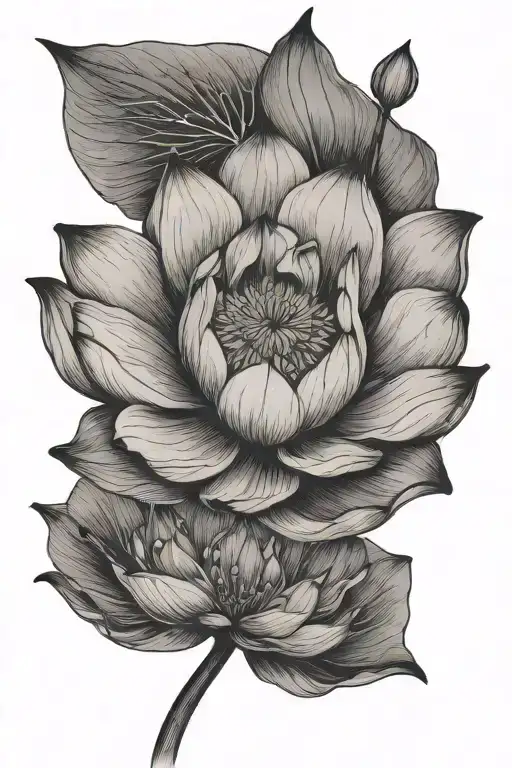 A Delicate Lotus With A Thin Long Stem