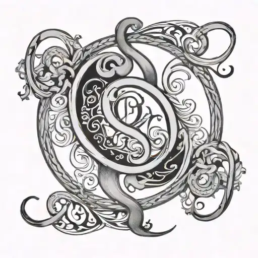 Virgo Symbol Incorporated Within Infinity Symbol Intertwined