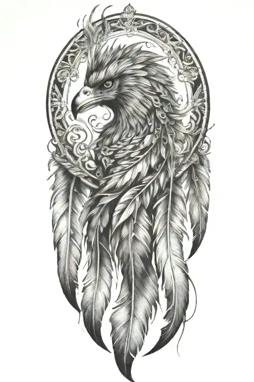 Long Feathers Hanging Down And Lighting