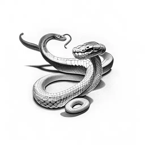 Snake Wrapped Around A Pair Of Drumsticks