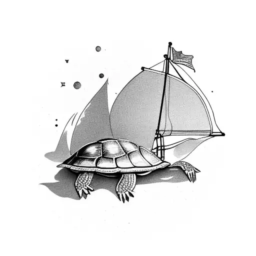 A Sailboat In The Shape Of A Turtle