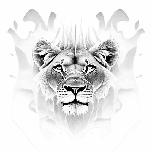 Lioness Ocean And Forest Jungle Head