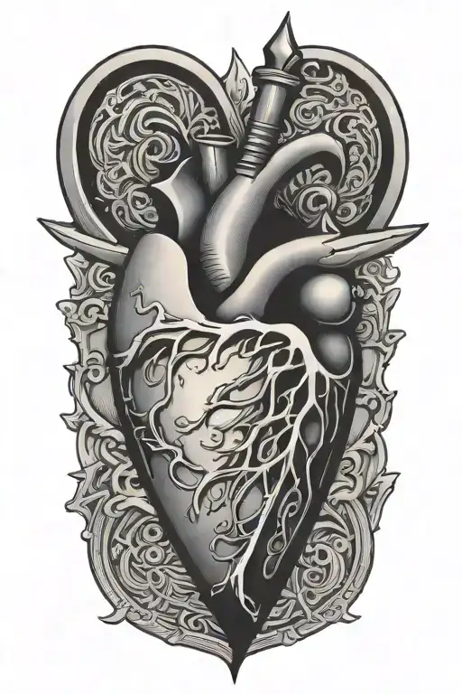 Heart With Knife Piercing