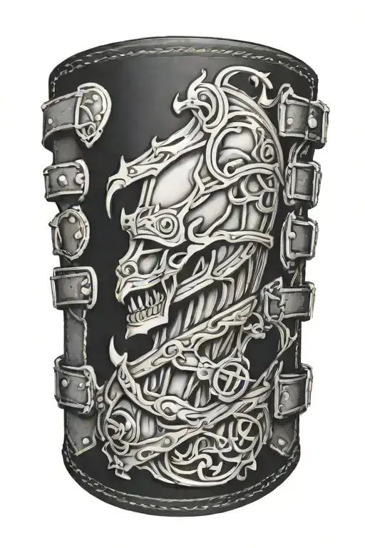 Leather Gauntlet With Buckles