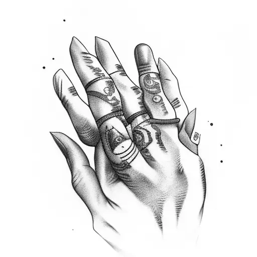 Fingers Tattoo For Gemini
