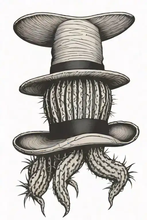 Cactus Wearing A Straw Hat No Face