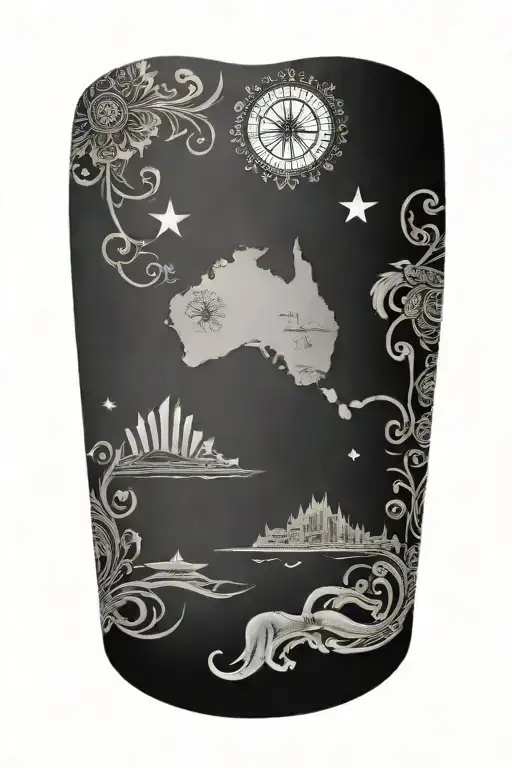 Australia Travel Tatto Leg Sleeve